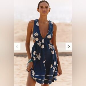 Anthropologie Navy and White Starfish Dress